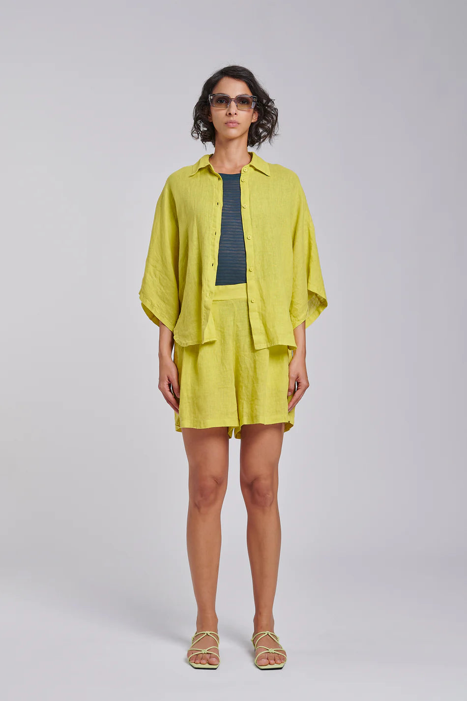 Leinen Shorts CEDAR YELLOW Bild 4