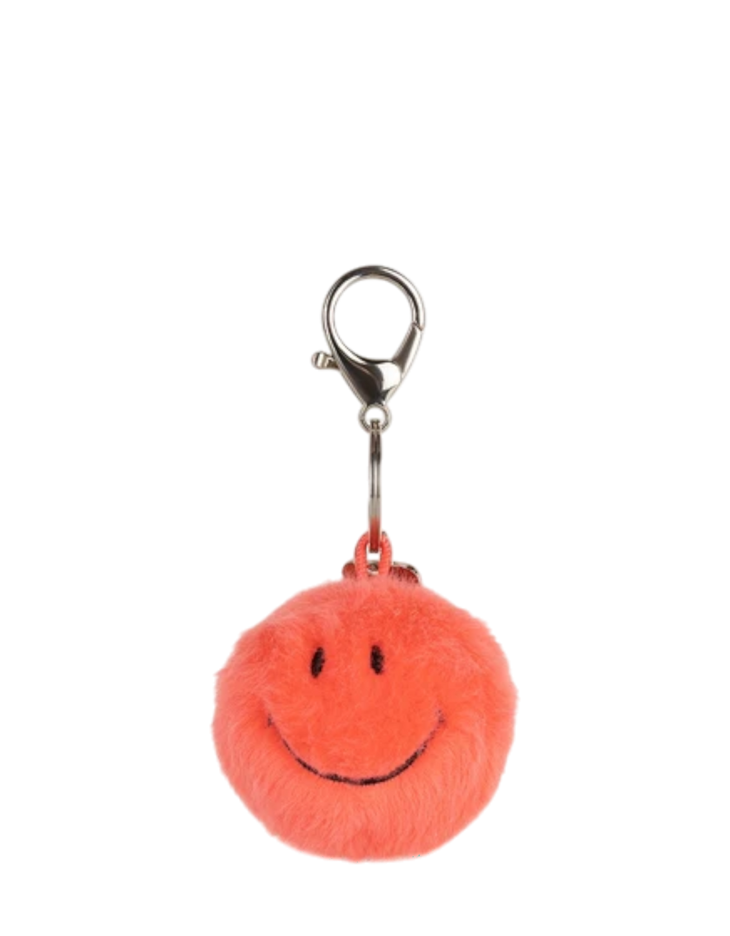 Smiley Keychain Fuzzy bright coral Bild 1