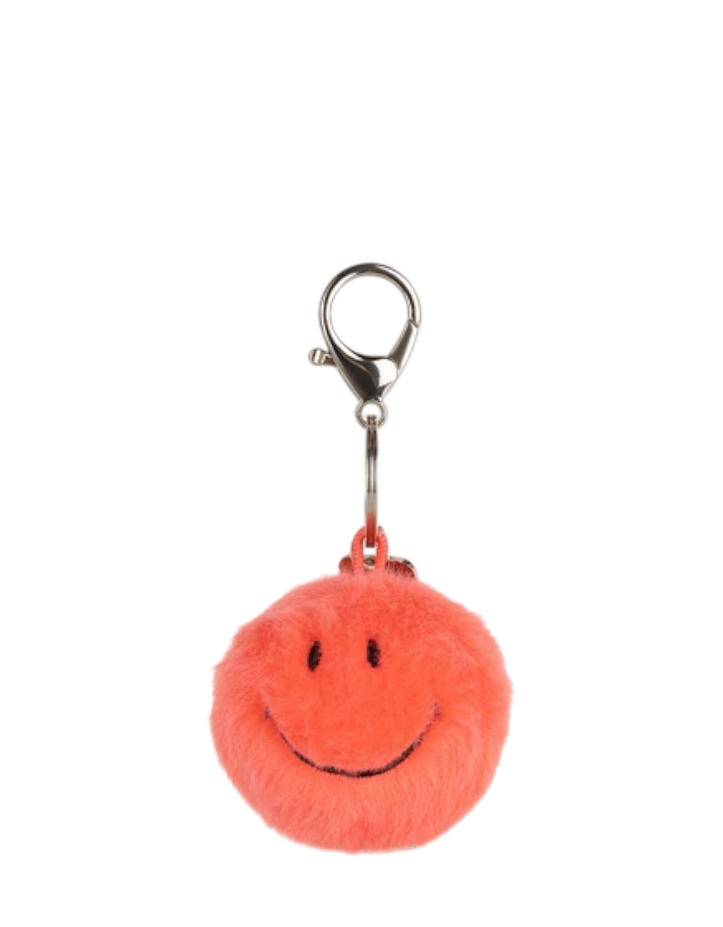 Smiley Keychain Fuzzy bright coral Bild 1