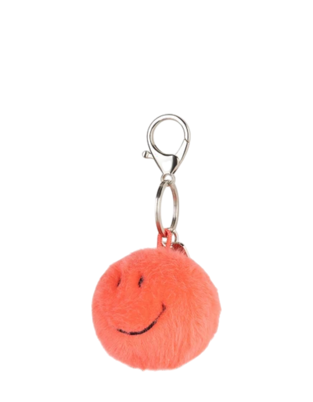 Smiley Keychain Fuzzy bright coral Bild 2