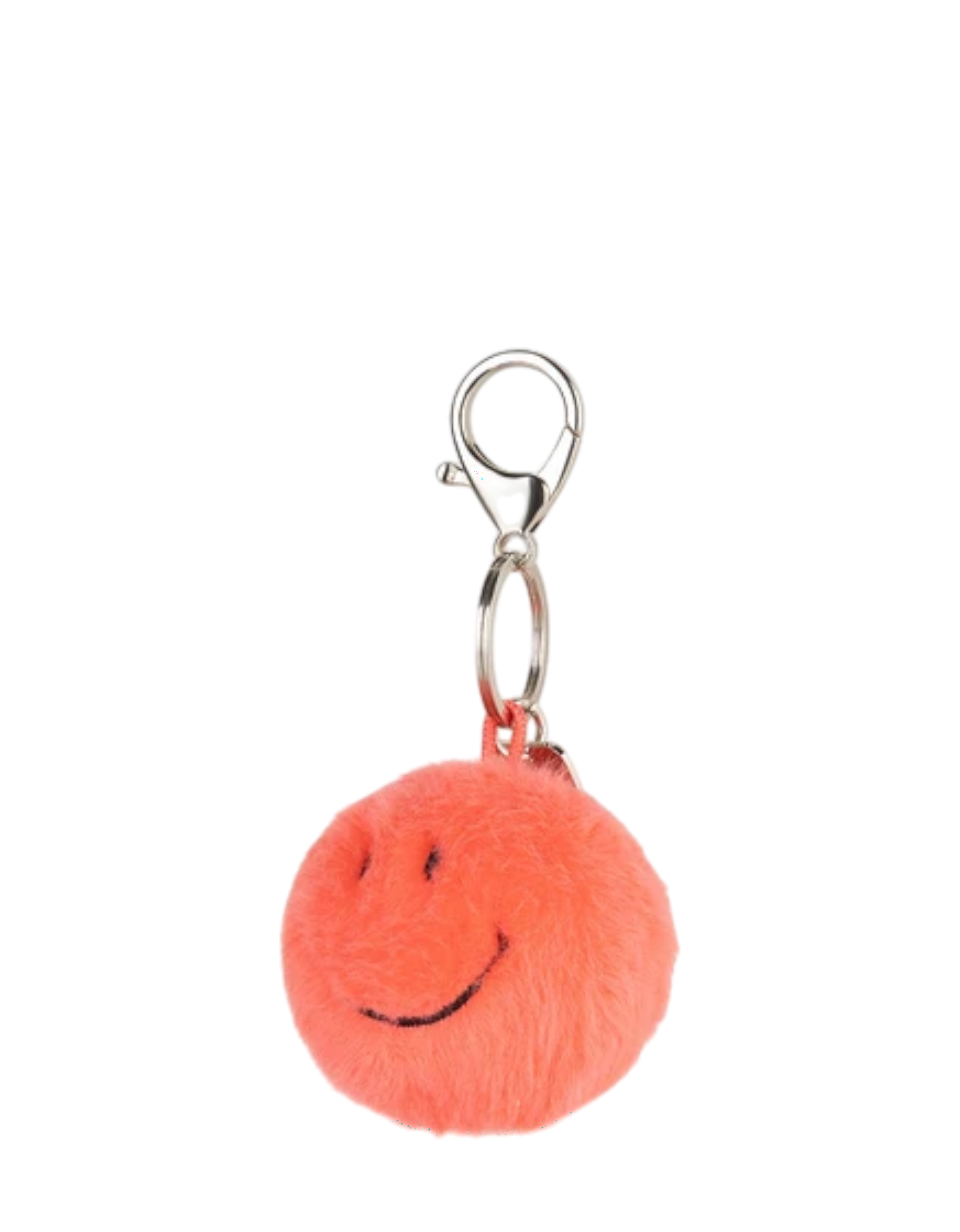 Smiley Keychain Fuzzy bright coral Bild 2