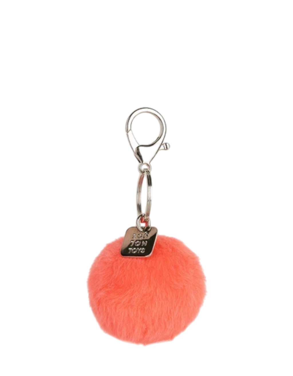Smiley Keychain Fuzzy bright coral Bild 3