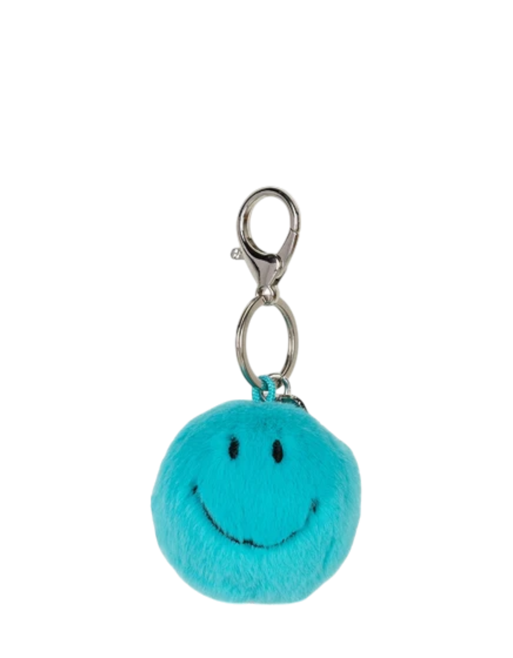 Smiley Keychain Fuzzy teal Bild 1