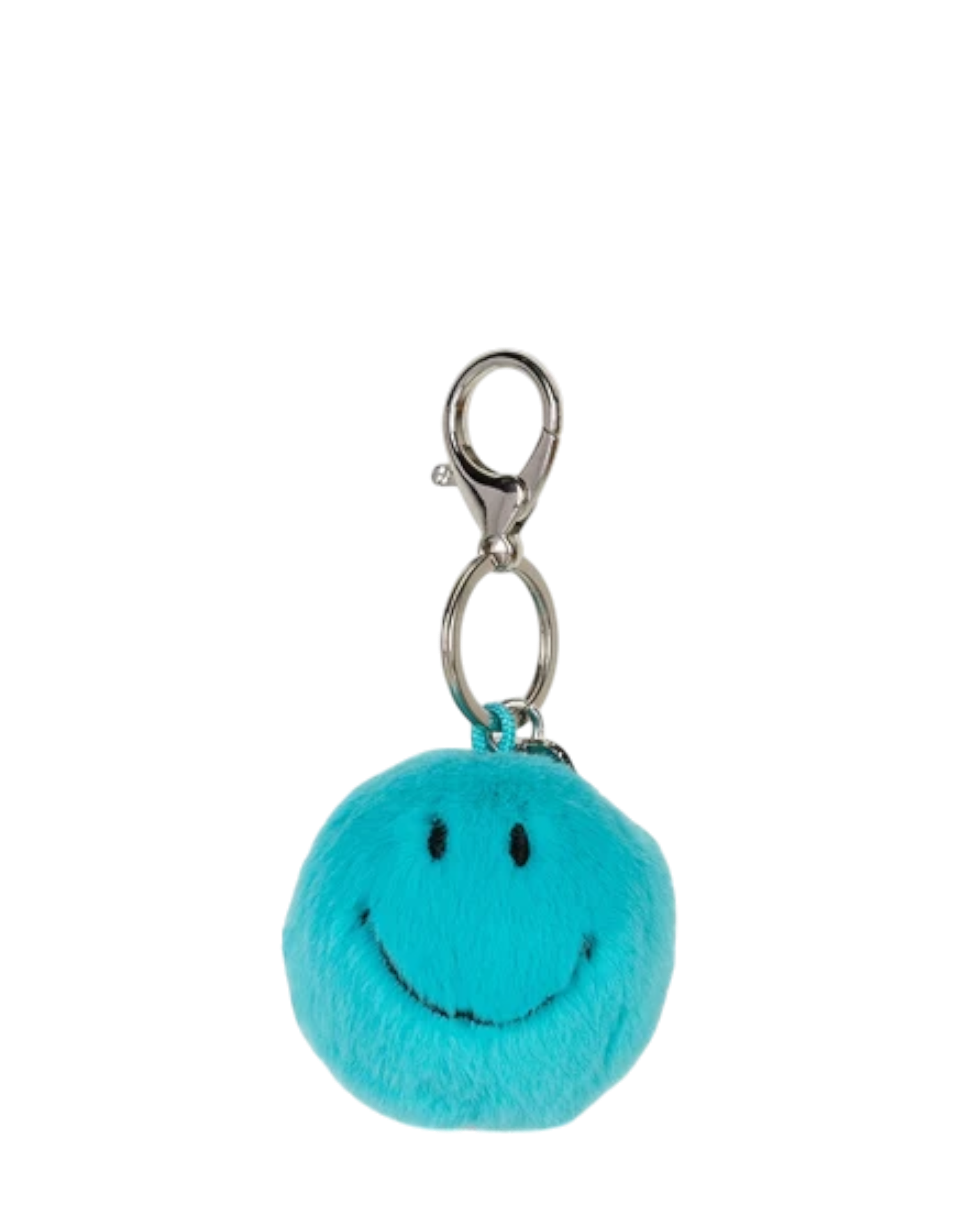 Smiley Keychain Fuzzy teal Bild 1