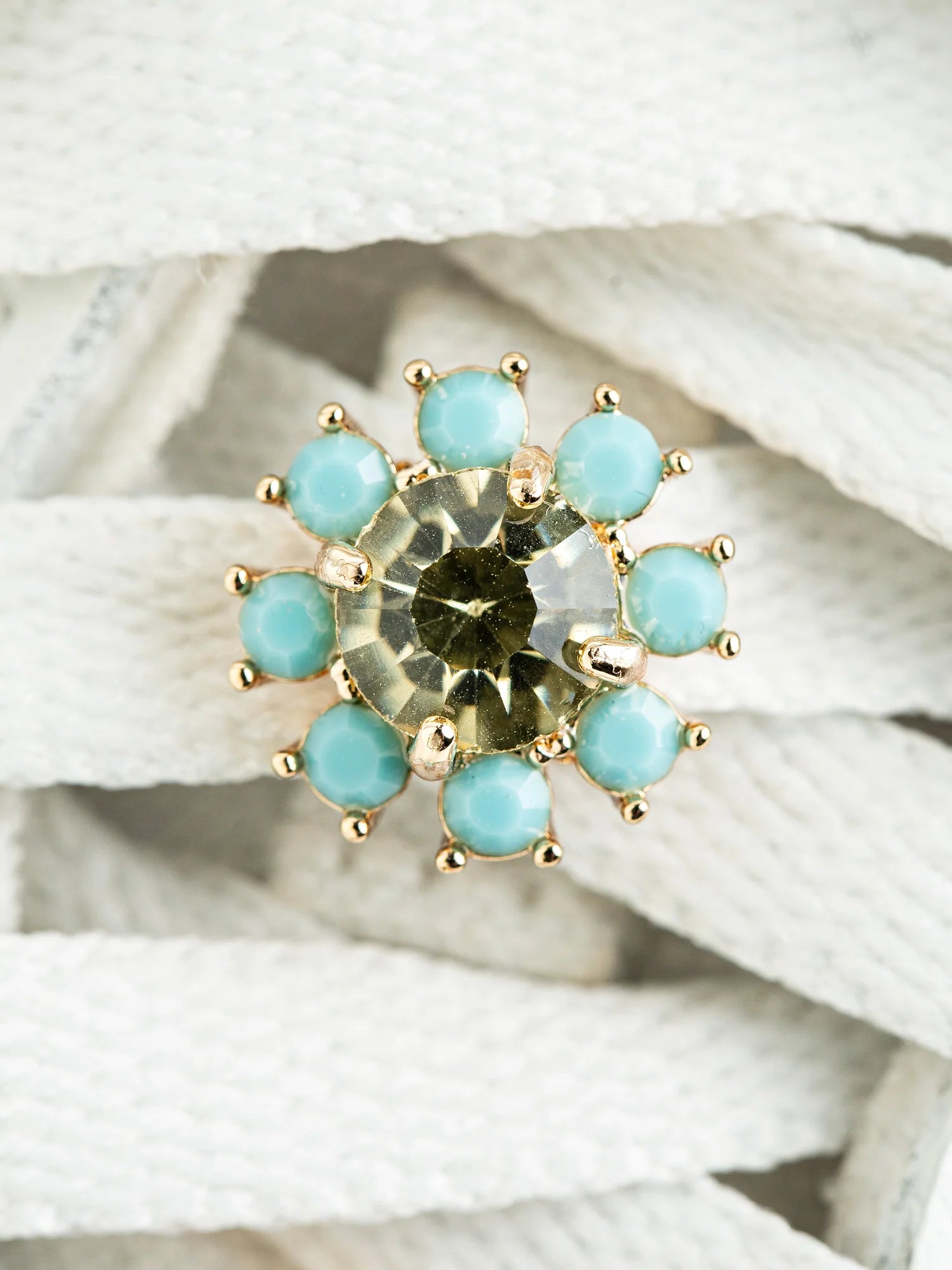 Flower Dubrae turquoise/yellow Bild 1