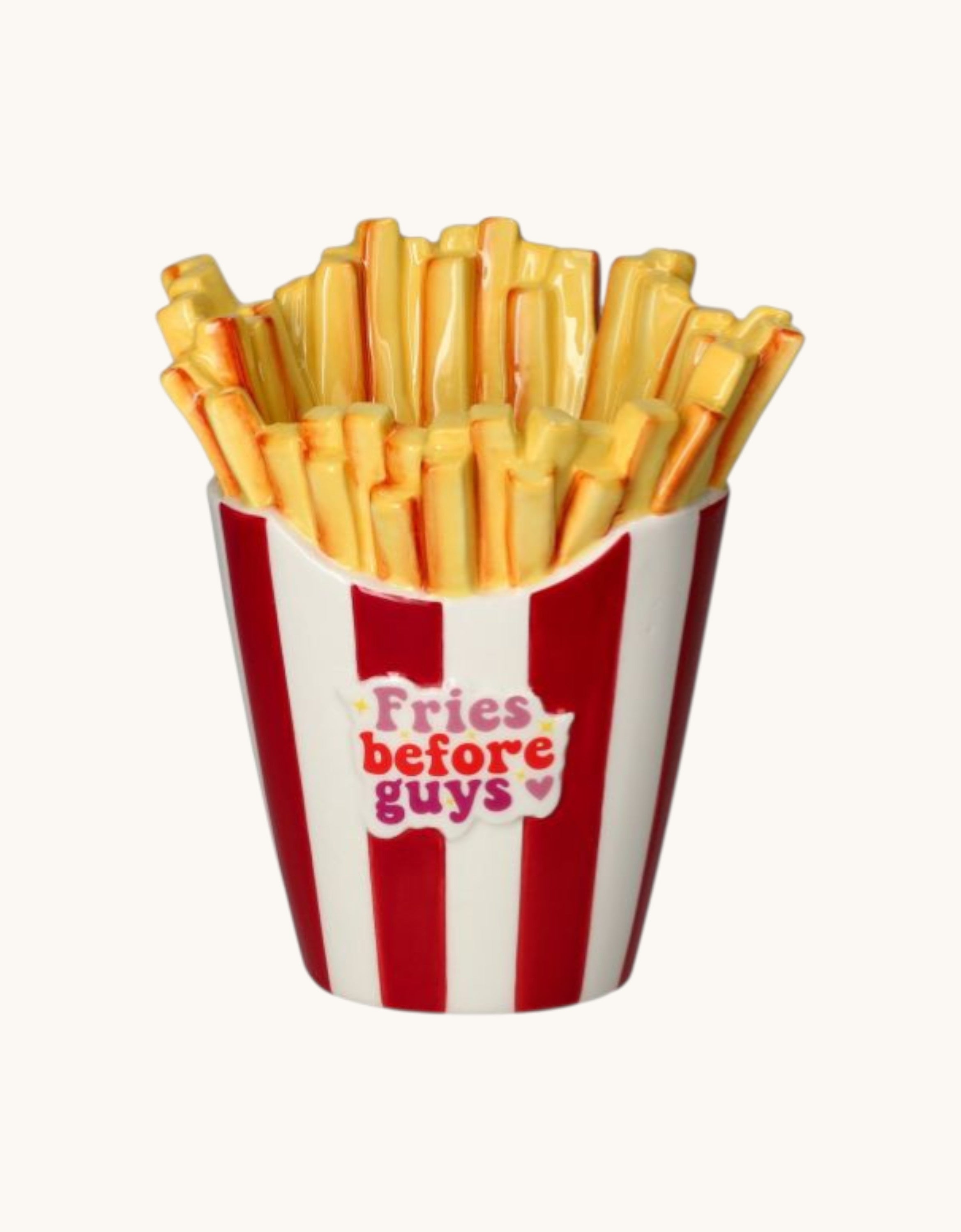 Pommes Vase groß rot/weiss Bild 1