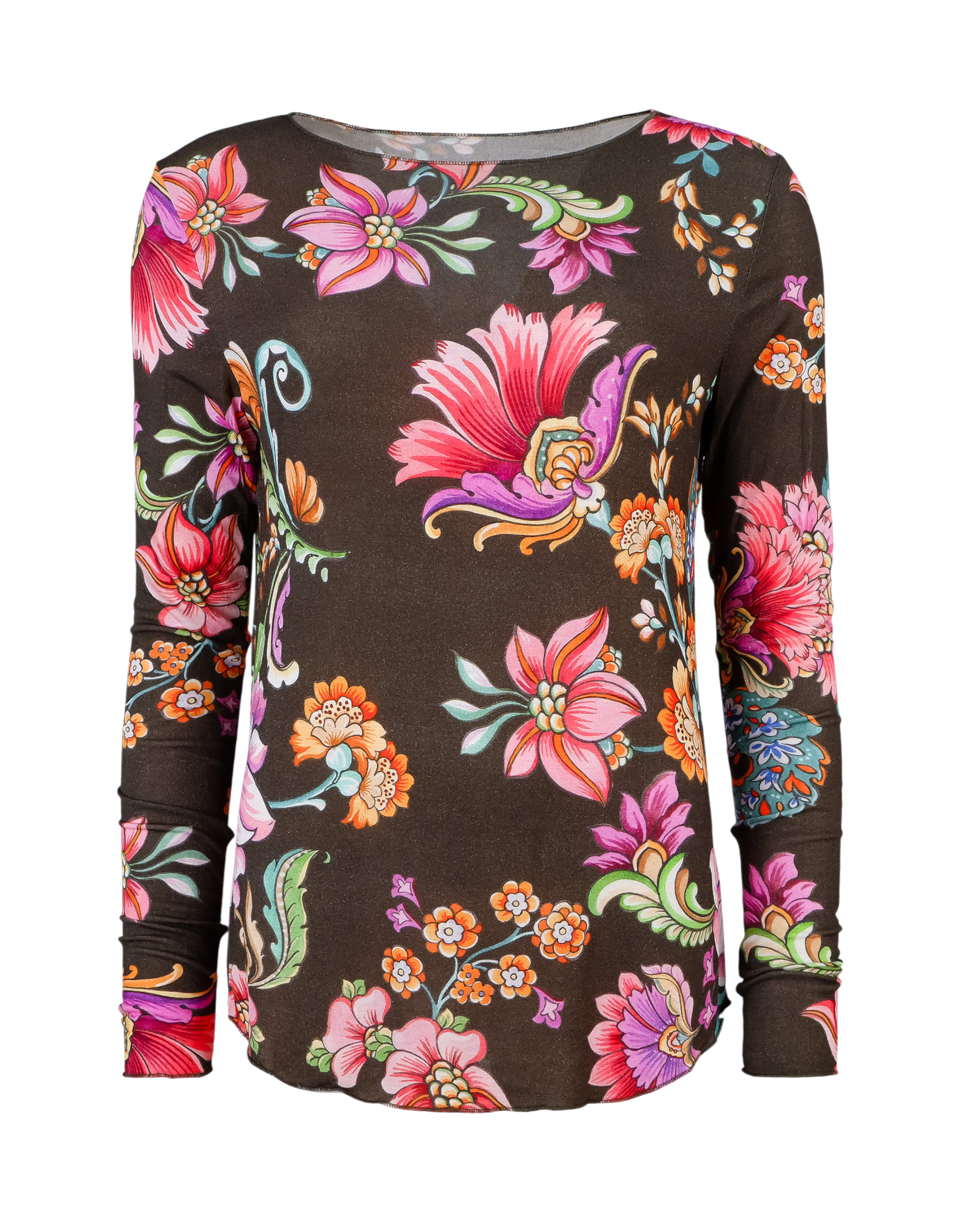 Flowers Langarmshirt 126 brown Bild 1