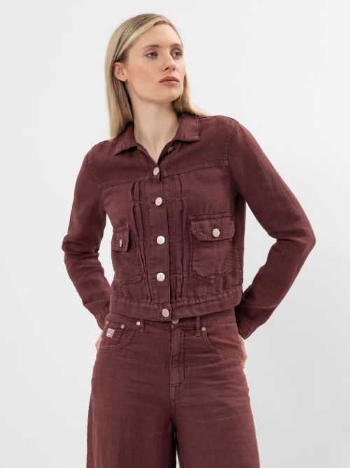 Dotty Leinenjacke bordeaux Bild 2