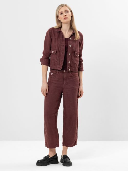Dotty Leinenjacke bordeaux Bild 4
