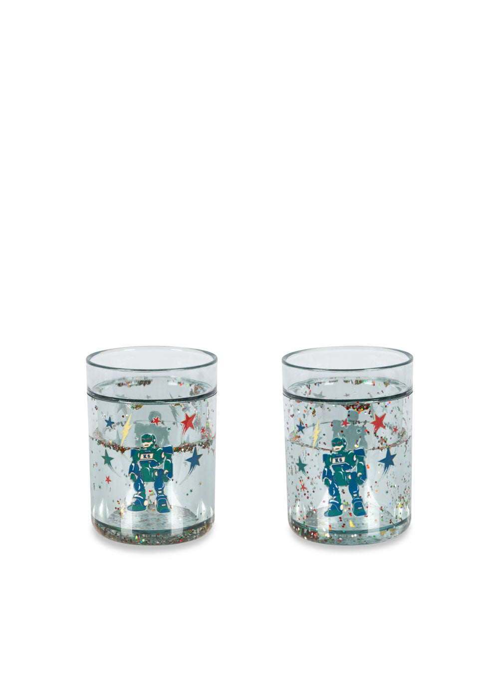 2er Pack Glitzerbecher Robot Bild 1