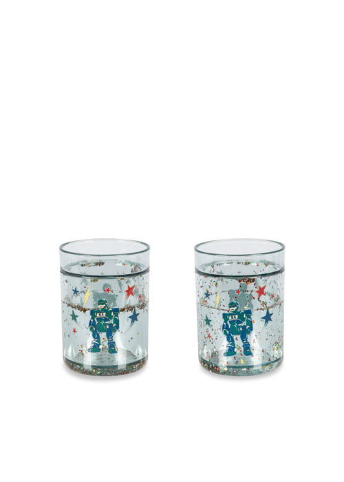 2er Pack Glitzerbecher Robot Bild 1