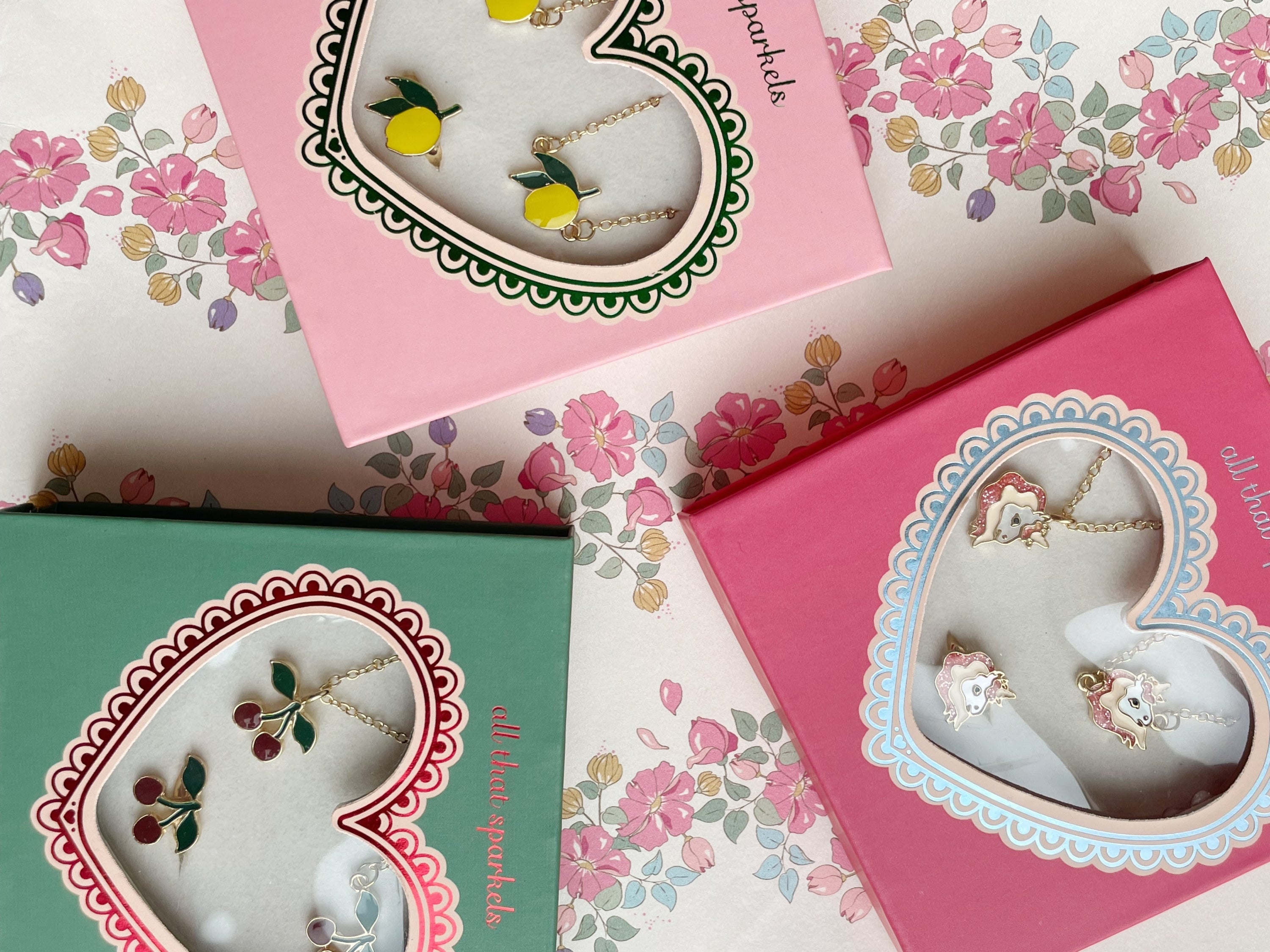 Einhorn Schmuckset gold Bild 3