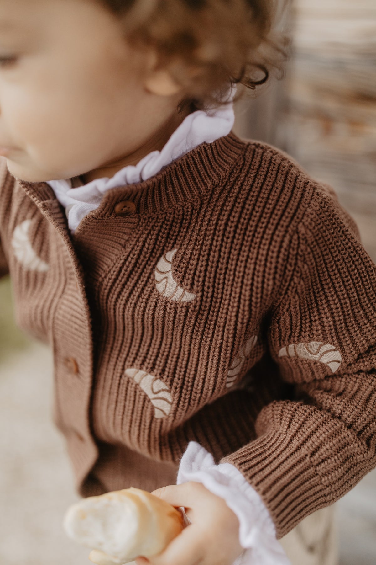 Croissant Chunky Strickjacke pecan Bild 3