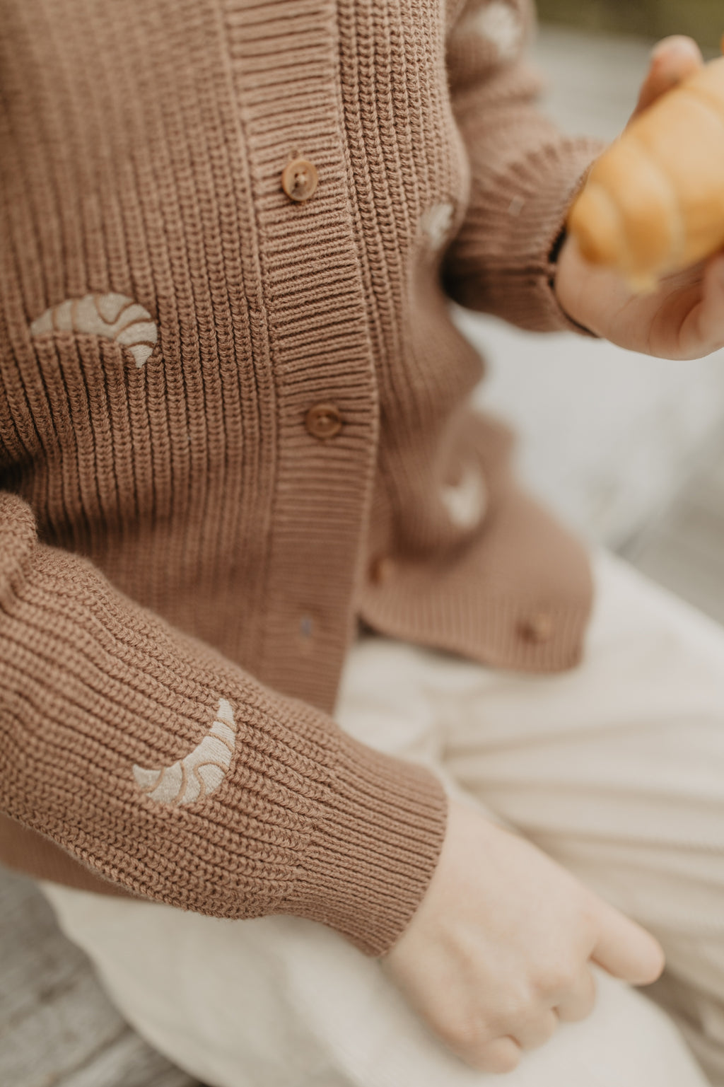 Croissant Chunky Strickjacke pecan Bild 5
