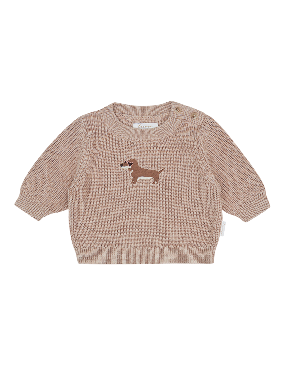 Dackel Baby Chunky Strickpullover dusty rose Bild 1