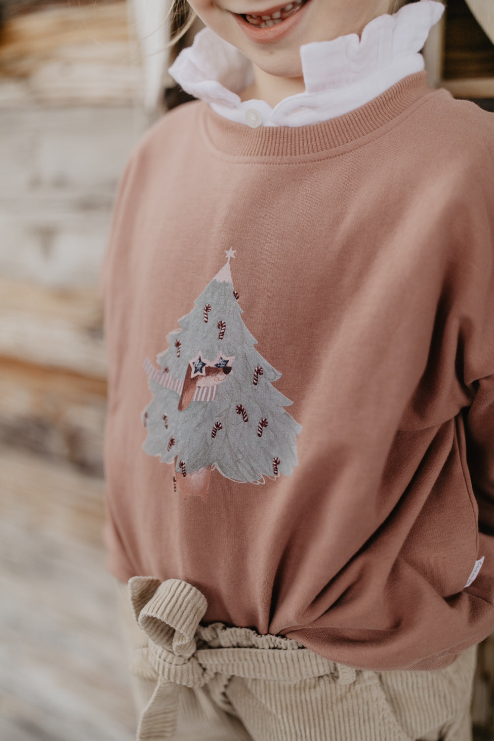 Dackel Sweatshirt Christmas Tree Dog LIGHT BURGUNDY Bild 3