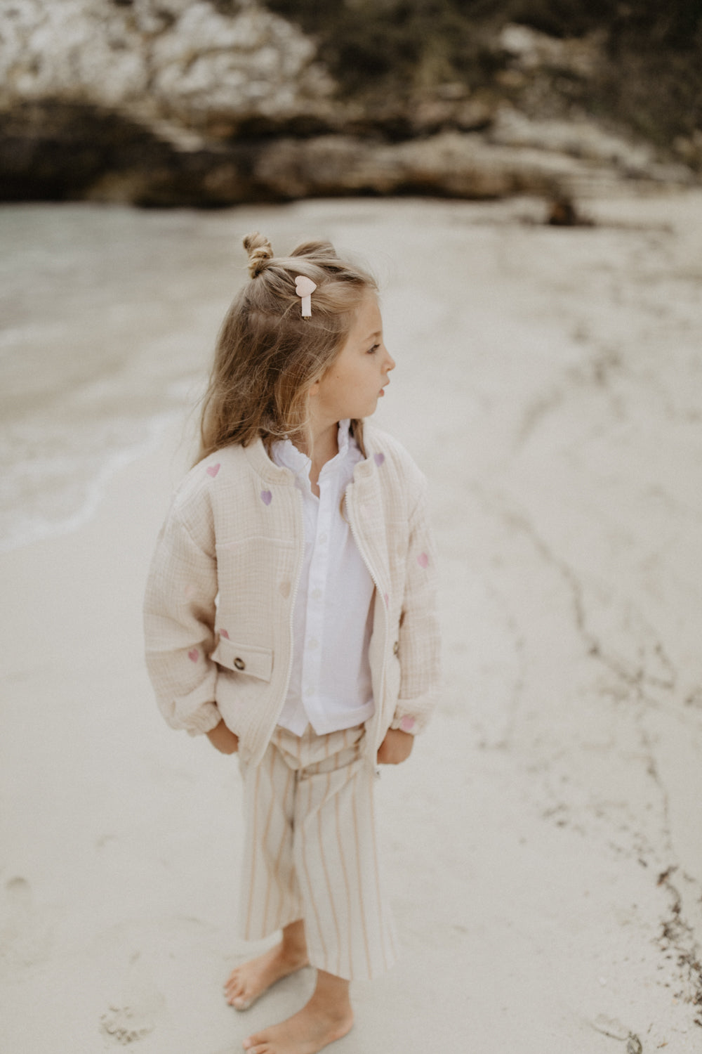 Heart Embroidery cappuccino Bild 3