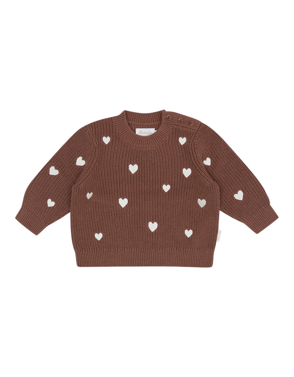 Herzen Chunky Strickpullover pecan Bild 1