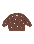 Herzen Chunky Strickpullover pecan Bild 1