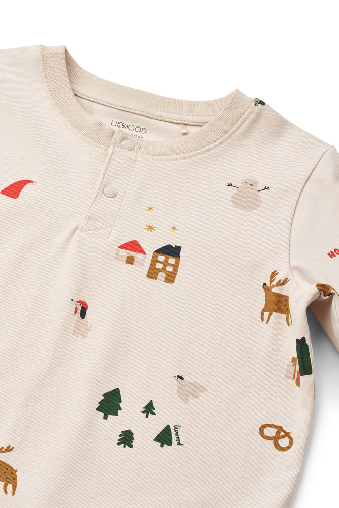 Wilhelm Grow Pyjama-Set 1537 Holiday/ Sandy Bild 4