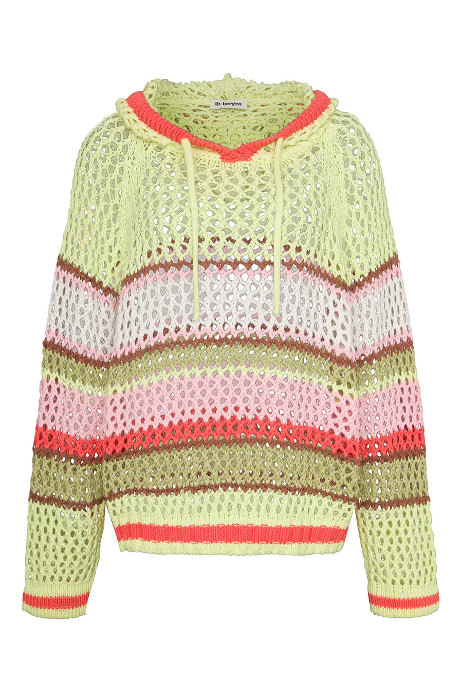 Crochet Hoodie Stripe Limette Bild 1