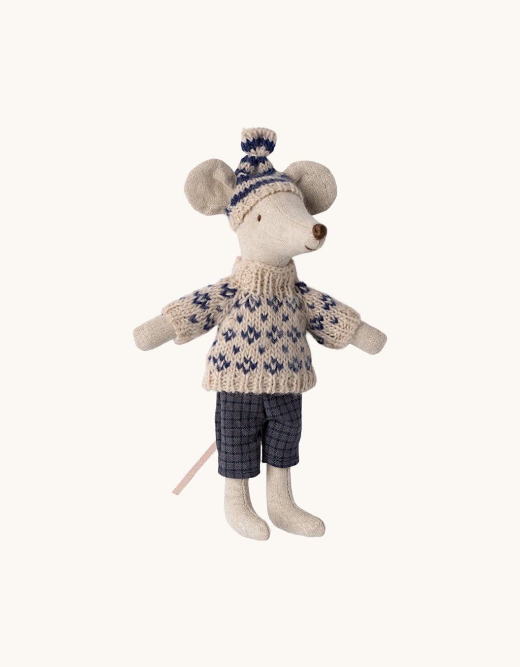 Wintermaus mit Skiset Blau Bild 2