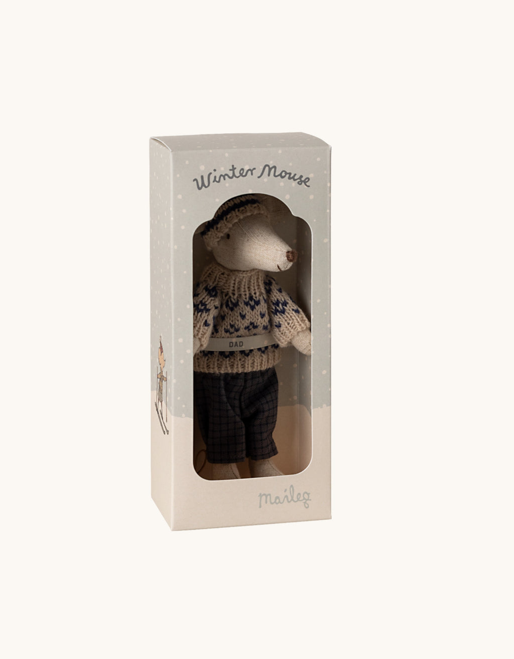 Wintermaus mit Skiset Blau Bild 3