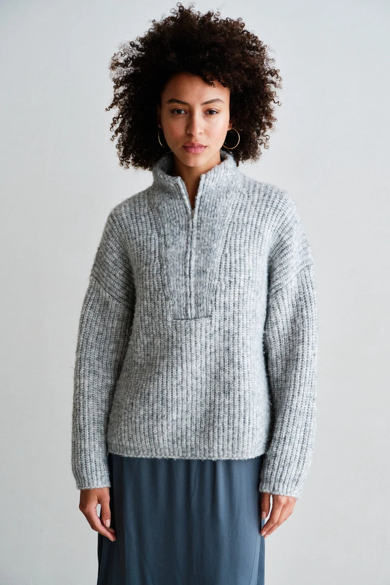Jumper Strickpullover grau melange 83M Bild 1