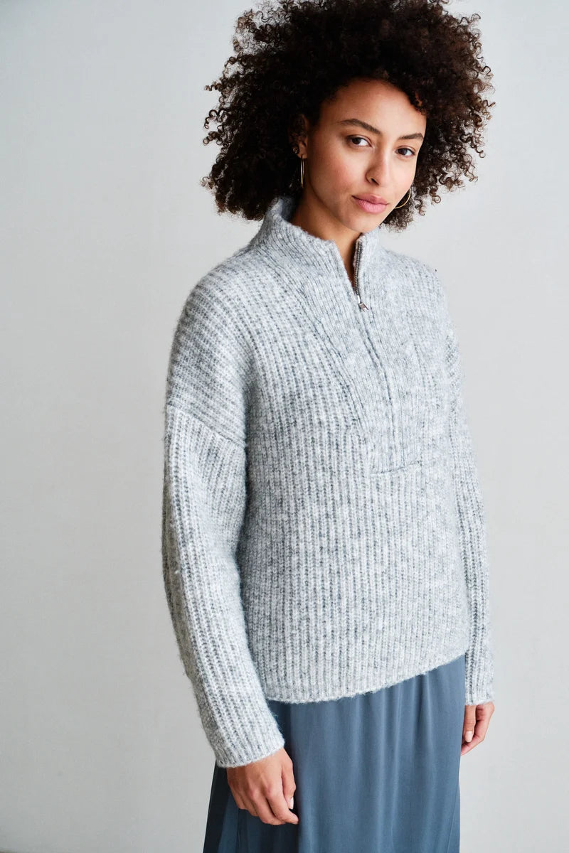 Jumper Strickpullover grau melange 83M Bild 2