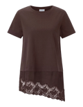 Baumwollshirt mit Spitzensaum 298 braun Bild 1