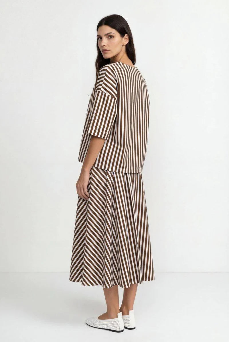 Striped Midi Rock coconut bark Bild 5