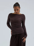 Cotton Boat Neck Java Bild 1