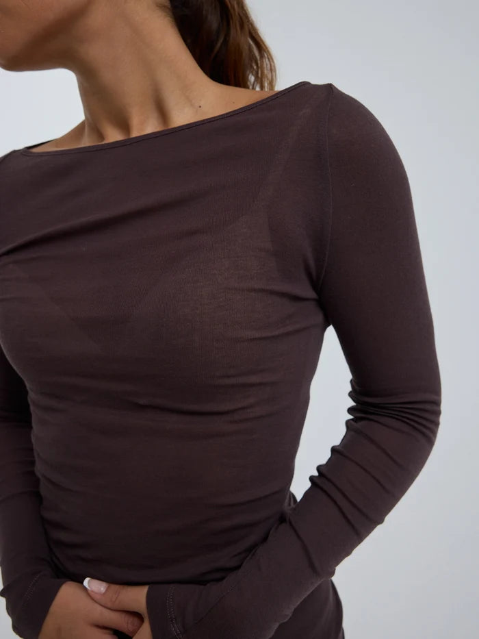 Cotton Boat Neck Java Bild 5