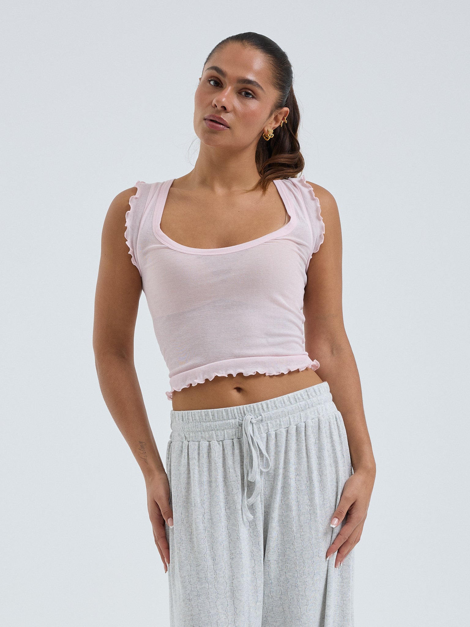 Cotton Crop Top Rose Bild 1