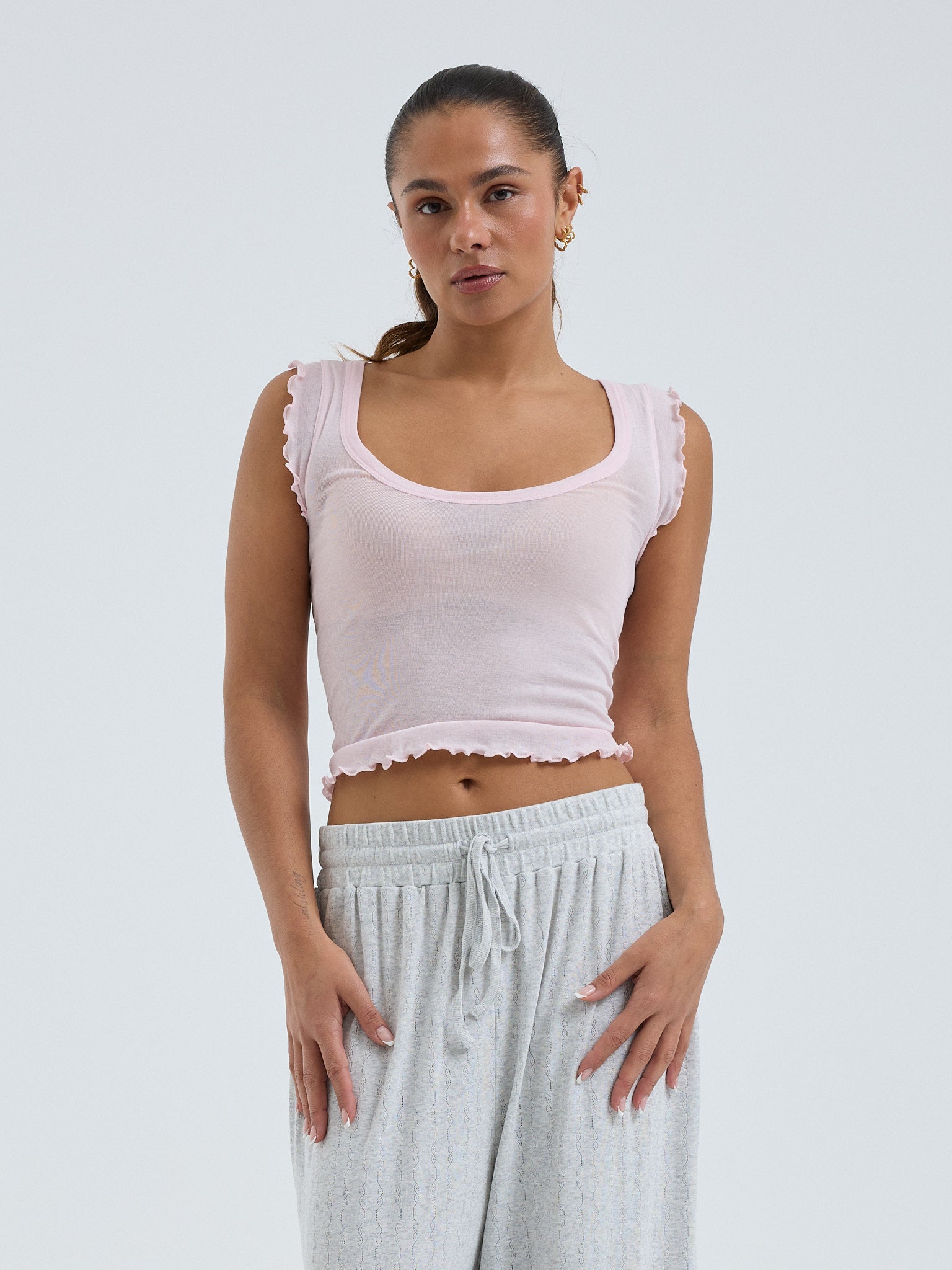 Cotton Crop Top Rose Bild 2