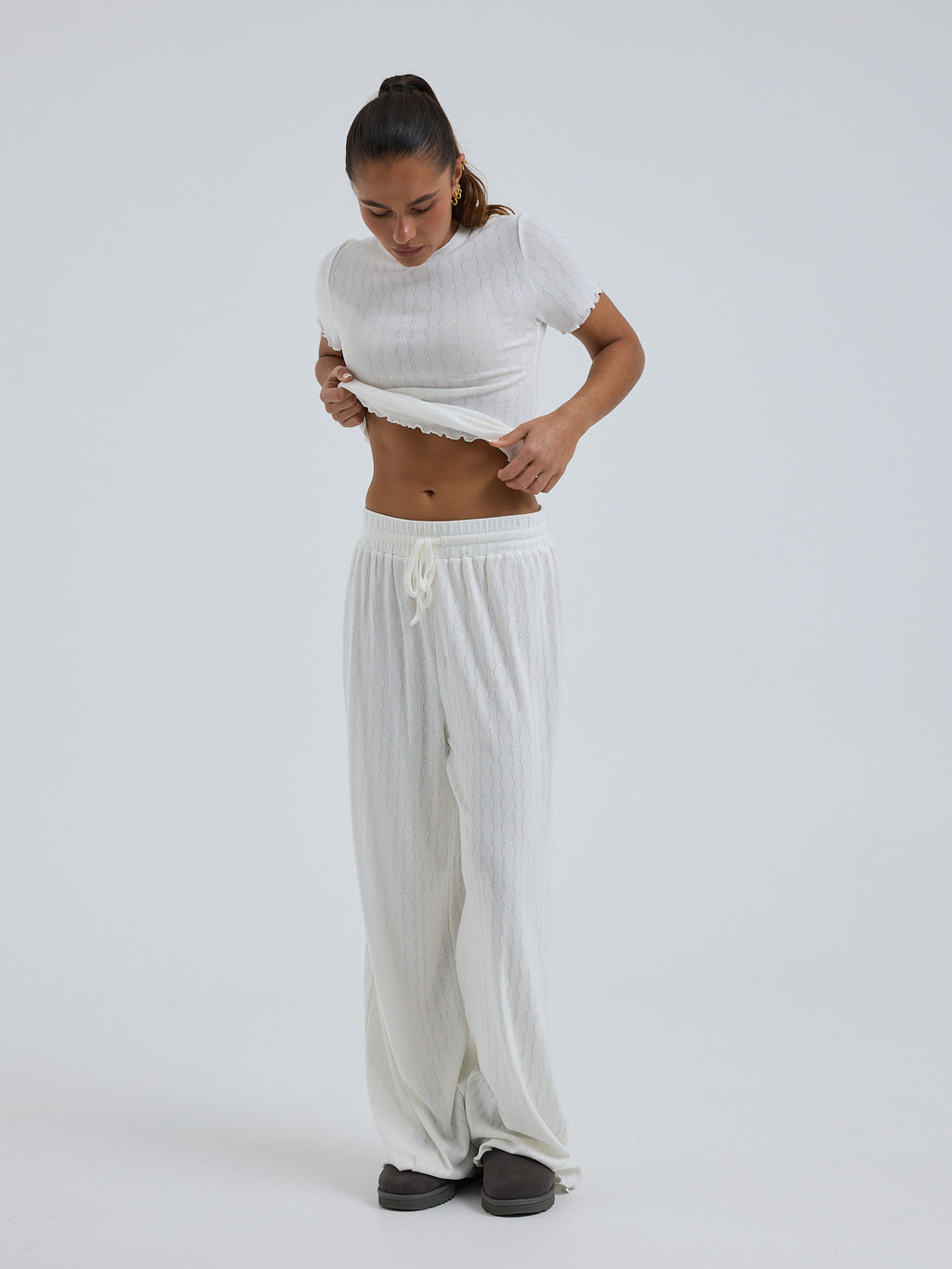Jacquard Pants Off-White Bild 2