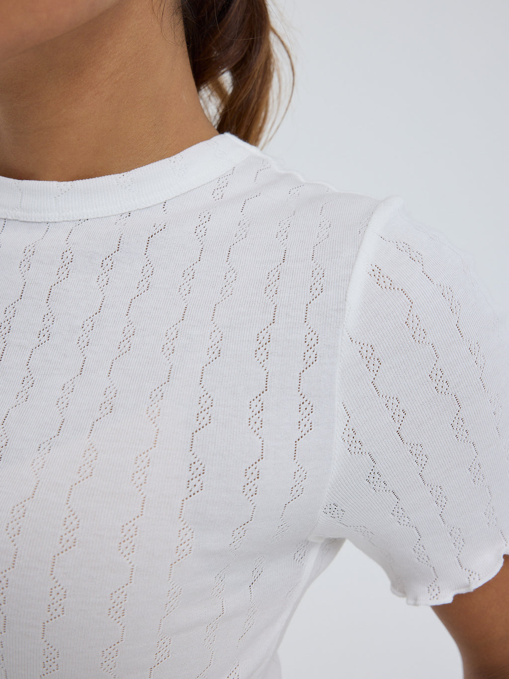 Jacquard Short Sleeve Off-White Bild 4
