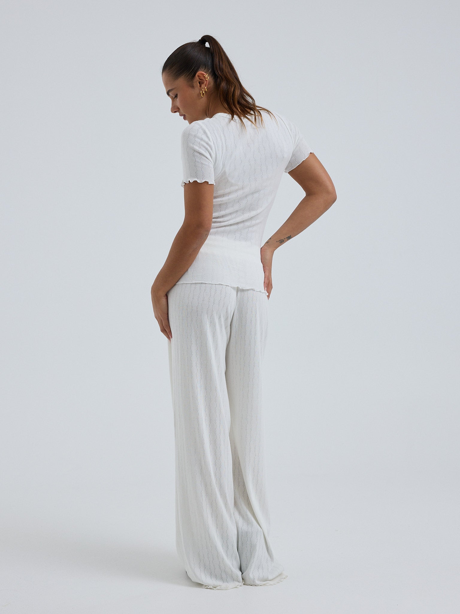 Jacquard Short Sleeve Off-White Bild 7