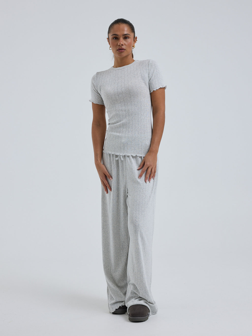 Jacquard Short Sleeve grey melange Bild 2