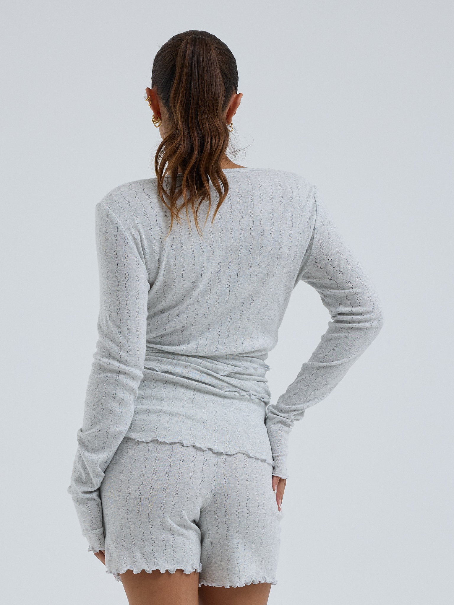 Jacquard Shorts grey melange Bild 4