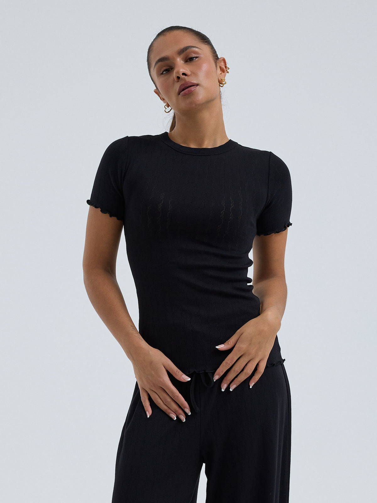 Jacquard T-Shirt Black Bild 2