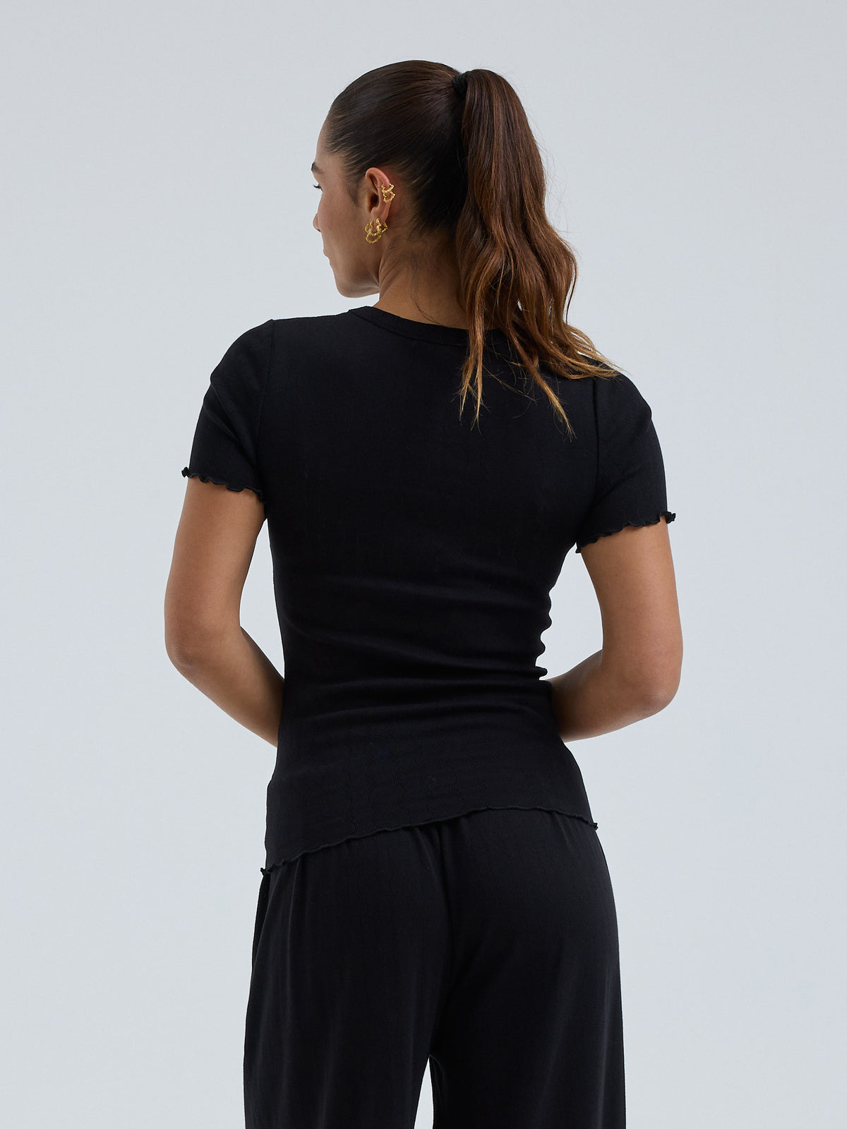 Jacquard T-Shirt Black Bild 3