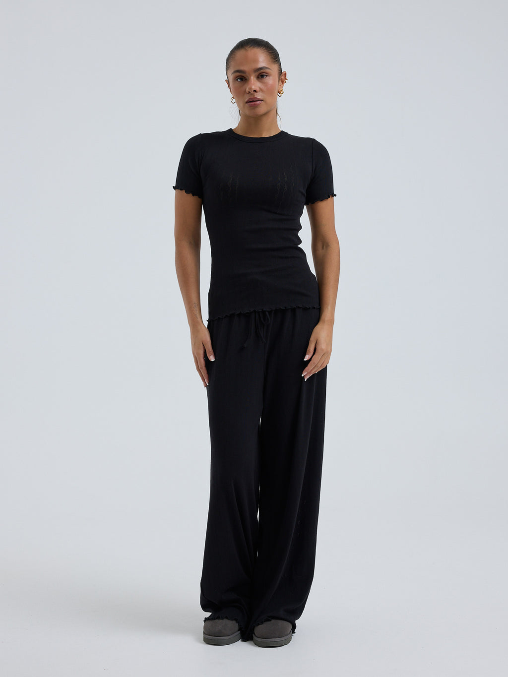 Jacquard T-Shirt Black Bild 4