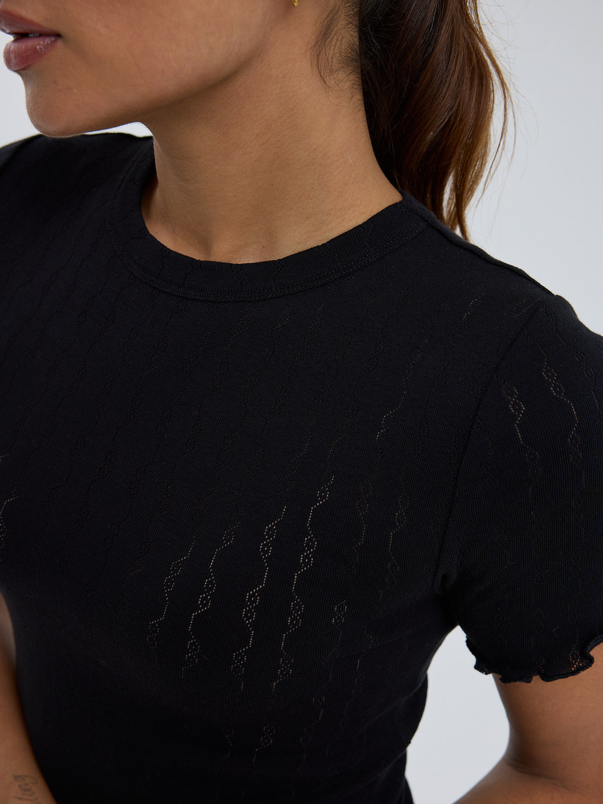 Jacquard T-Shirt Black Bild 5