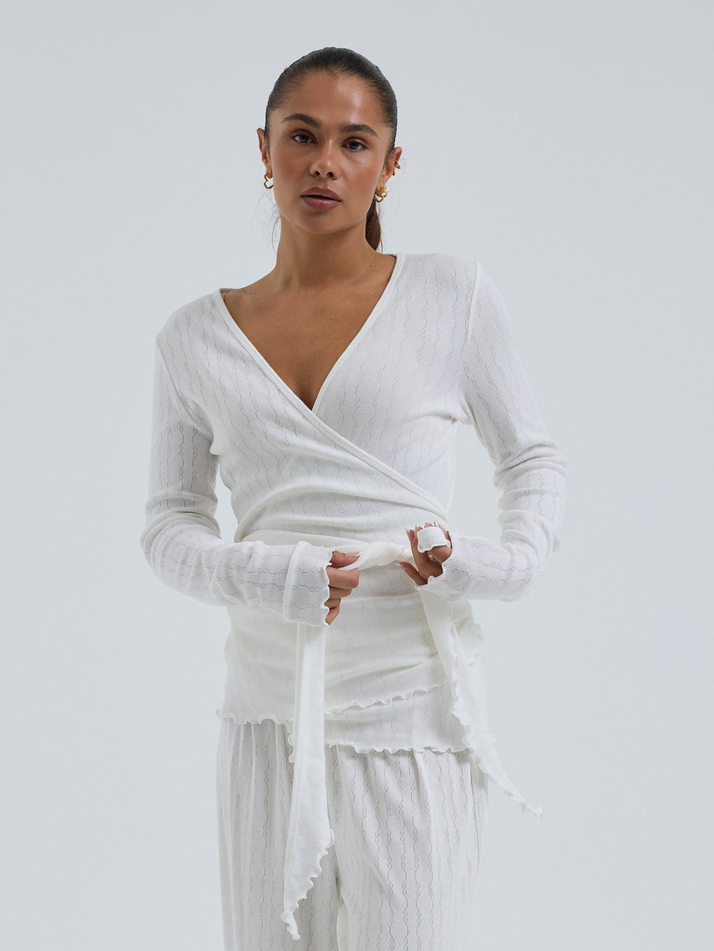 Jacquard Wrap Off-White Bild 3