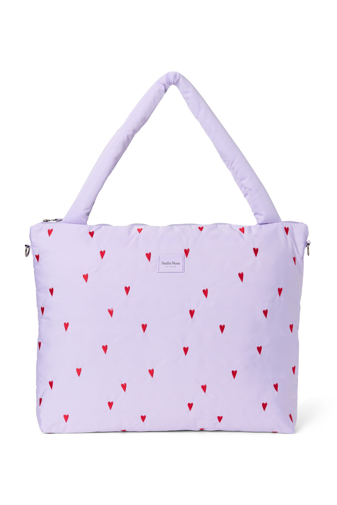 Puffy Diaper Bag Purple Hearts Bild 1