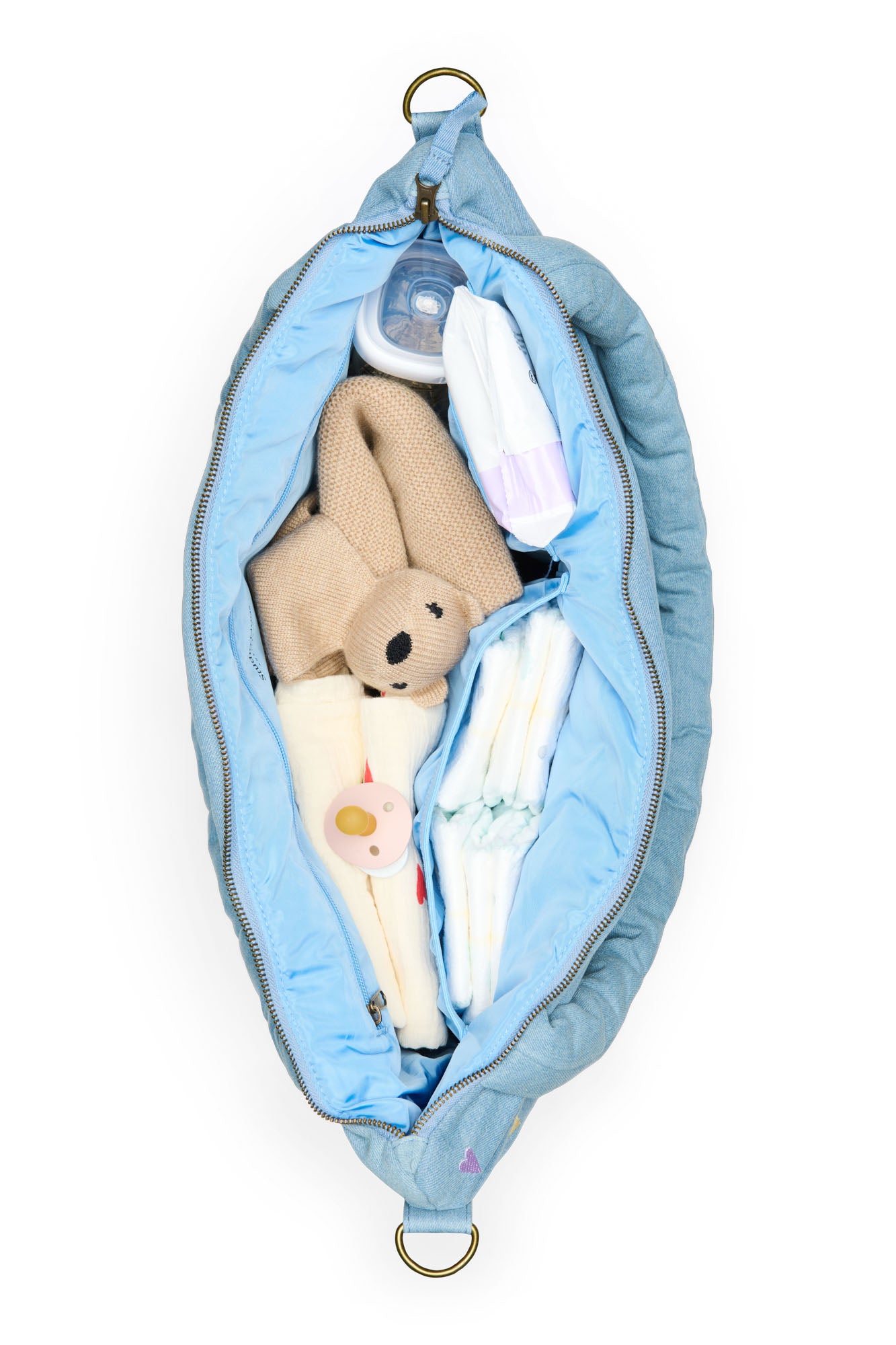 Denim Diaper Bag 0251 Hearts L. Blue Bild 6