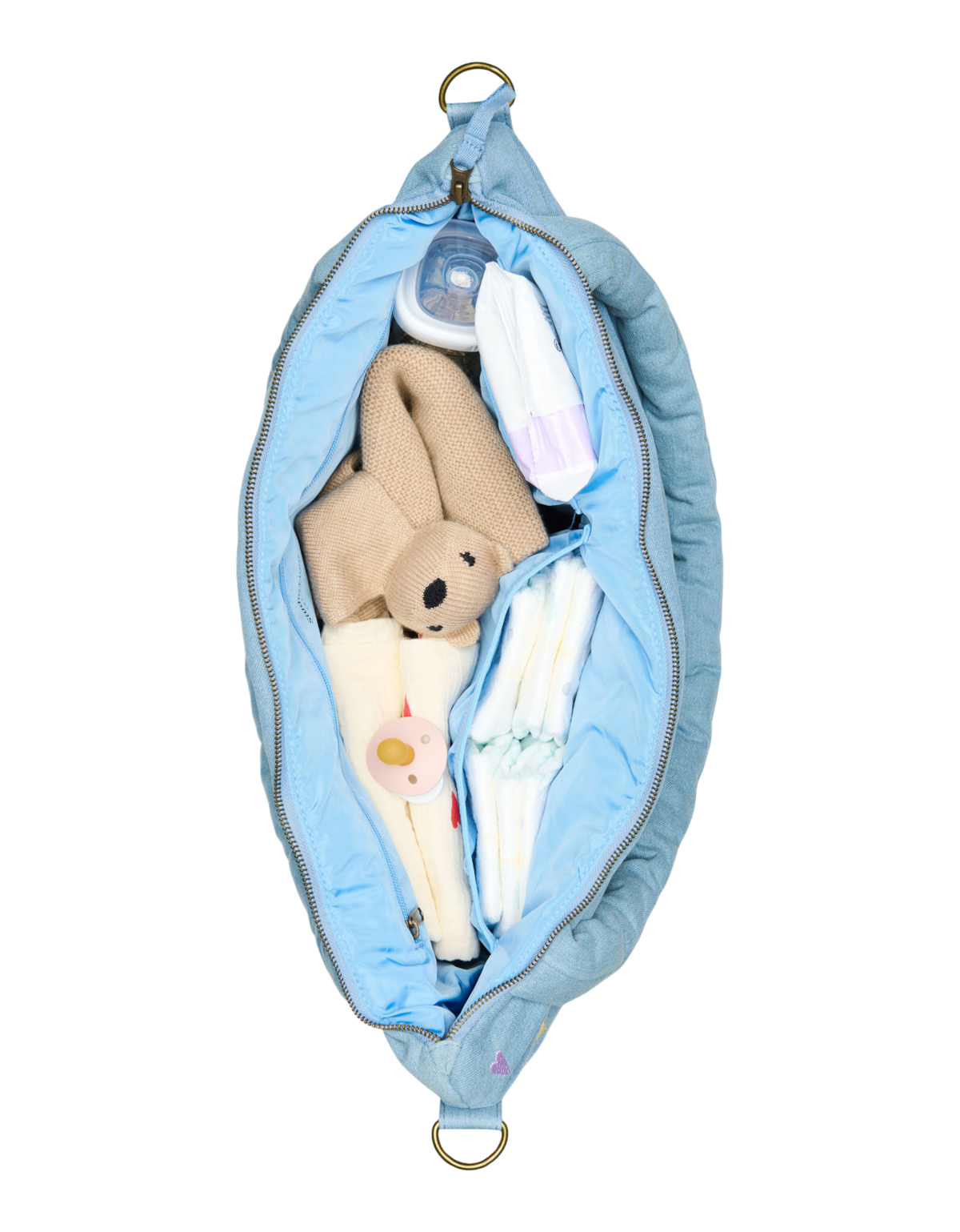 Denim Diaper Bag 0251 Hearts L. Blue Bild 6