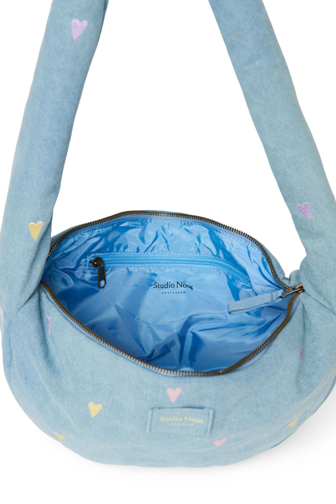 Denim Mini Cross Body Bag 0251 Hearts L. Blue Bild 4