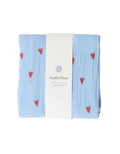 Musselintuch Large Light Blue Hearts Bild 1